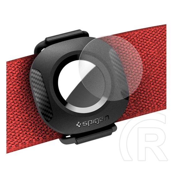 Spigen pet collar szilikon tok (hátizsák pántra, nyakörvre, gumis rögzítés + védőfólia) fekete apple airtag