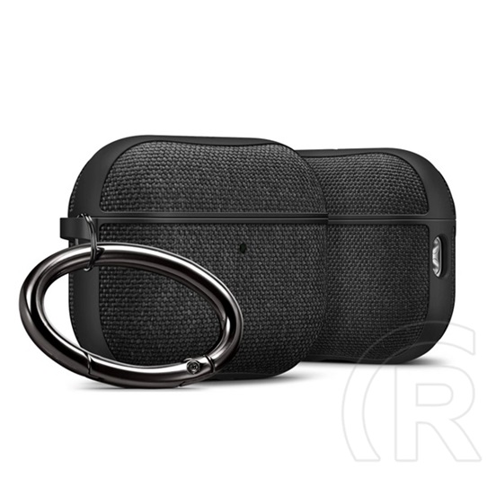 Spigen urban fit szilikon tok (karabíner, textil bevonat) fekete Apple airpods pro 3