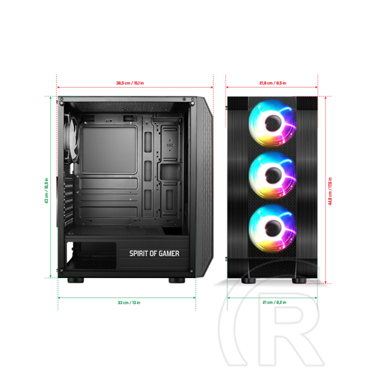 Spirit of Gamer Rogue VI RGB (ATX, ablakos, fekete)