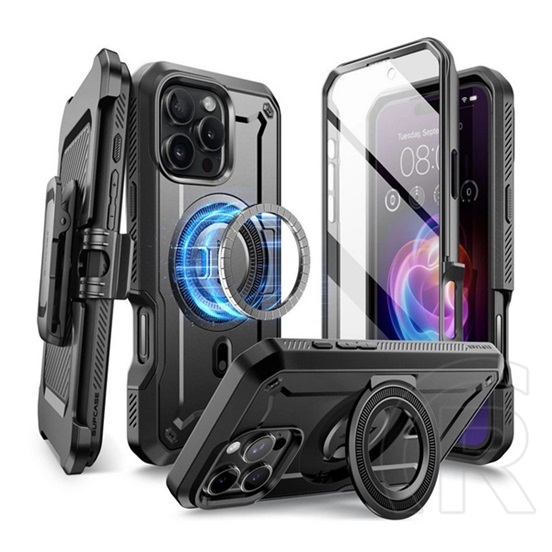 Supcase Apple iPhone 16 Pro unicorn beetle pro magsafe műanyag telefonvédő (erős ütésállóság, kitámasztó) fekete