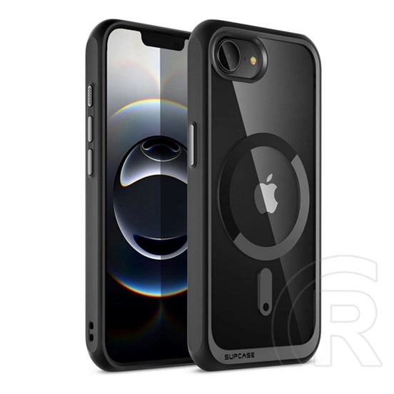 Supcase Apple iPhone 16e unicorn beetle mag műanyag telefonvédő (erős ütésállóság, átlátszó hátlap, magsafe) fekete