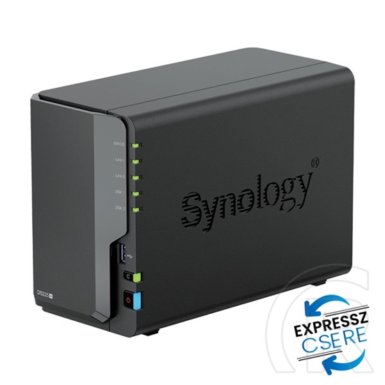 Synology DS225+ (6GB DDR4, 2×HDD/SSD, Intel Celeron J4125, 1x1GbE, 1x2.5GbE, 2xUSB3.2 Gen1)