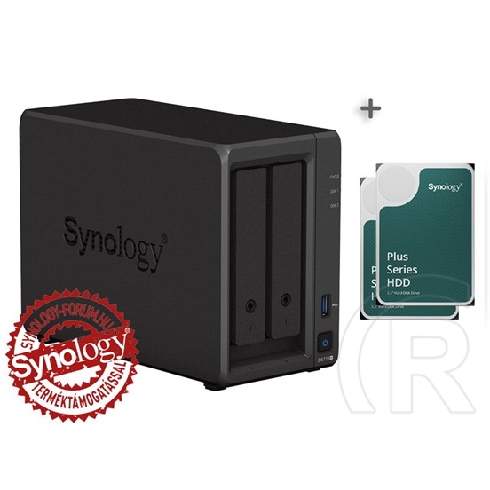 Synology DS723+ (2 GB) Disk Station 3év hivatalos jótállással (2x12TB)