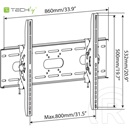 TECHLY ICA-PLB 890 dönthető fali konzol (42-80", VESA 800x500, max. 80 kg, fekete)