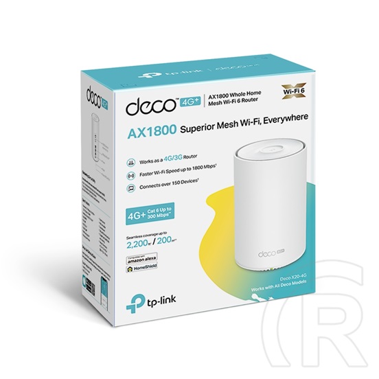 TP-Link Deco X20-4G Dual Band AX1800 Mesh Wi-Fi 6 rendszer (1 darabos csomag)