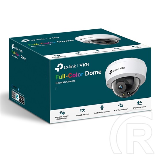 TP-Link IP dómkamera - C250 (DualLight, 5MP, 2,8mm, IK10, IP67, H265+, IR+LED30m, SD; 12VDC/PoE, mikrofon)