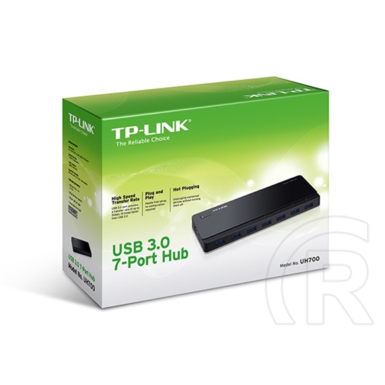 TP-Link USB 3.0 HUB (7 portos, aktív, fekete)