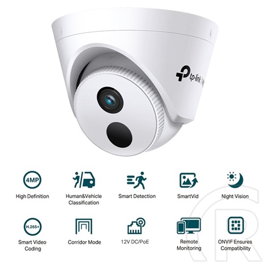 TP-Link VIGI C440I IP turretkamera (4MP, 2,8mm, H265+, IR30m, PoE/12VDC)