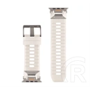 Tactical Apple Watch Ultra 3 49mm  tough band pótszíj (egyedi méret, szilikon, rozsdamentes acél) világosszürke/ezüst