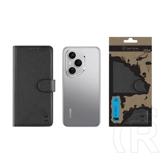 Tactical Honor 400 Pro field notes tok álló, bőr hatású (flip, asztali tartó, bankkártya tartó, prémium) fekete