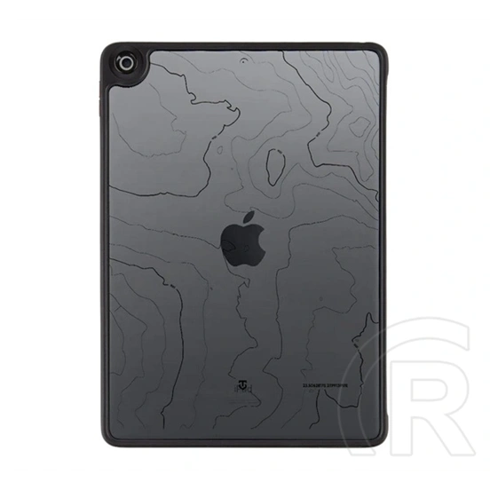 Tactical IPAD 10.2 (2021)  warthog szilikon telefonvédő (ütésállóság, átlátszó hátlap, topográfiai minta) fekete