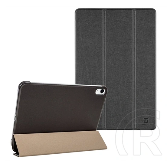 Tactical IPAD 11 (2025)  book trifold tok álló, bőr hatású (aktív flip, oldalra nyíló, trifold, asztali tartó) fekete