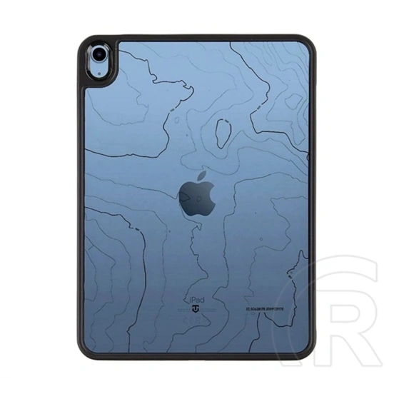 Tactical IPAD 11 (2025)  warthog szilikon telefonvédő (ütésállóság, átlátszó hátlap, topográfiai minta) fekete