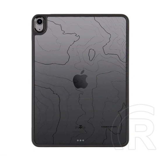 Tactical IPAD Air 2022  warthog szilikon telefonvédő (ütésállóság, átlátszó hátlap, topográfiai minta) fekete