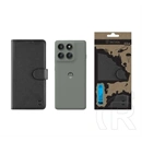 Tactical Motorola Edge 60 Pro 5G field notes tok álló, bőr hatású (flip, asztali+bankkártya tartó, prémium) fekete