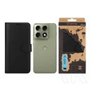 Tactical Motorola Edge 70 Pro field notes tok álló, bőr hatású (flip, asztali tartó, bankkártya tartó, prémium) fekete