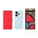 Tactical Redmi 13 4G field notes tok álló, bőr hatású (flip, asztali tartó, bankkártya tartó, prémium) piros