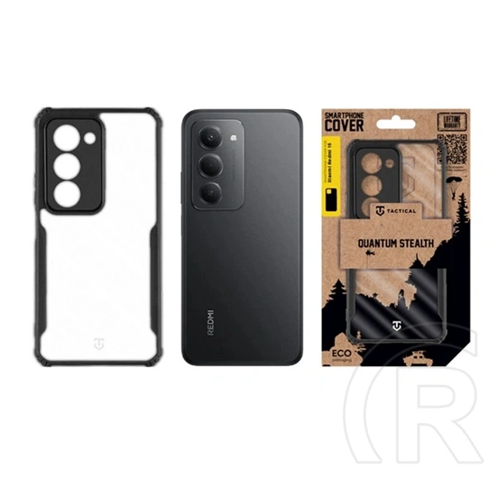 Tactical Redmi 15 4G quantum stealth szilikon védő (ütésálló, légpárnás sarok, átlátszó hátlap, kameravédő) fekete