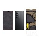 Tactical Redmi 15 4G  xproof tok álló, bőr hatású (flip, asztali tartó, koptatott bőr minta, prémium) fekete