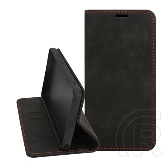 Tactical Redmi A7 Pro 4G xproof tok álló, bőr hatású (flip, asztali tartó, koptatott bőr minta, prémium) fekete