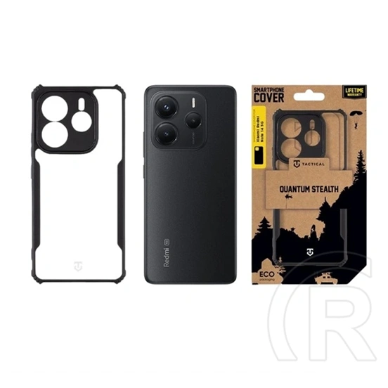 Tactical Redmi Note 14 5G quantum stealth szilikon védő (ütésálló, légpárnás sarok, átlátszó hátlap, kameravédő) fekete