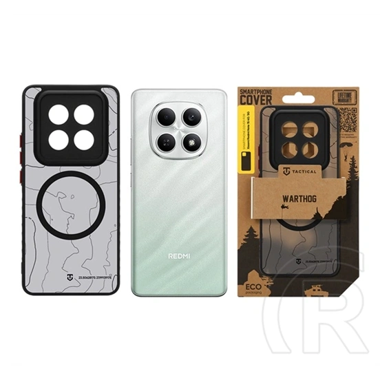 Tactical Redmi Note 15 4G  magforce warthog szilikon védő (erős ütésálló, topográfiai minta, magsafe) fekete