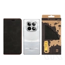 Tactical Redmi Note 15 4G  xproof tok álló, bőr hatású (flip, asztali tartó, koptatott bőr minta, prémium) fekete