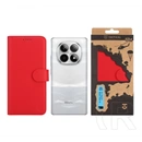 Tactical Redmi Note 15 5G field notes tok álló, bőr hatású (flip, asztali tartó, bankkártya tartó, prémium) piros