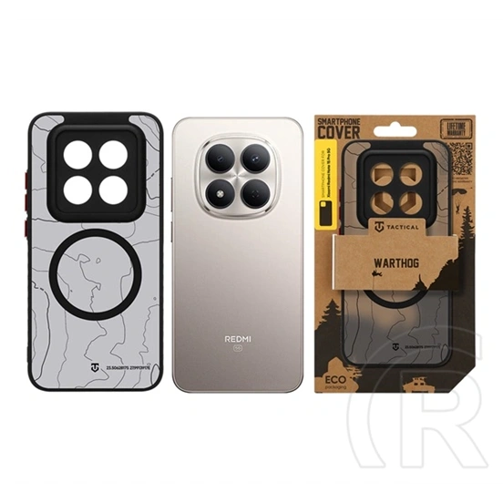Tactical Redmi Note 15 Pro 5G magforce warthog szilikon védő (erős ütésálló, topográfiai minta, magsafe) fekete
