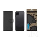 Tactical Samsung A12 field notes tok álló, bőr hatású (flip, asztali tartó, bankkártya tartó, prémium) fekete
