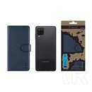 Tactical Samsung A12 field notes tok álló, bőr hatású (flip, asztali tartó, bankkártya tartó, prémium) sötétkék