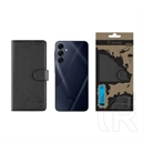 Tactical Samsung A16 5G field notes tok álló, bőr hatású (flip, asztali tartó, bankkártya tartó, prémium) fekete