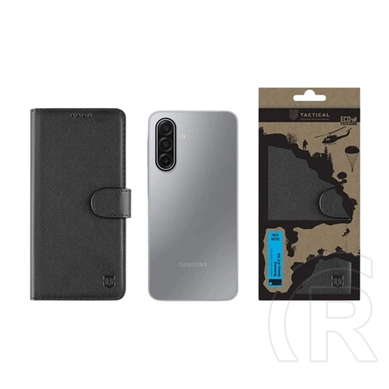 Tactical Samsung A17 4G  field notes tok álló, bőr hatású (flip, asztali tartó, bankkártya tartó, prémium) fekete