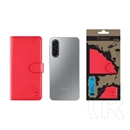 Tactical Samsung A17 4G  field notes tok álló, bőr hatású (flip, asztali tartó, bankkártya tartó, prémium) piros