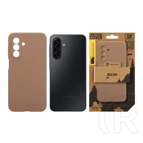 Tactical Samsung A18 5G  beaver szilikon telefonvédő (mikrofiber plüss belső, matt, topográfiai minta) sötétbarna