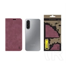 Tactical Samsung A18 5G  xproof tok álló, bőr hatású (flip, asztali tartó, koptatott bőr minta, prémium) bordó