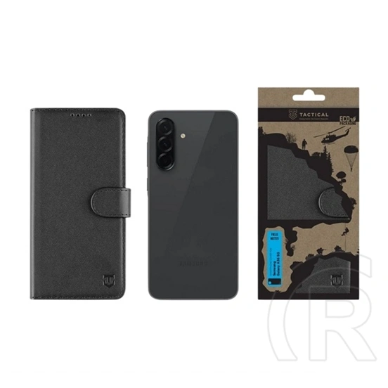 Tactical Samsung A36 5G field notes tok álló, bőr hatású (flip, asztali tartó, bankkártya tartó, prémium) fekete