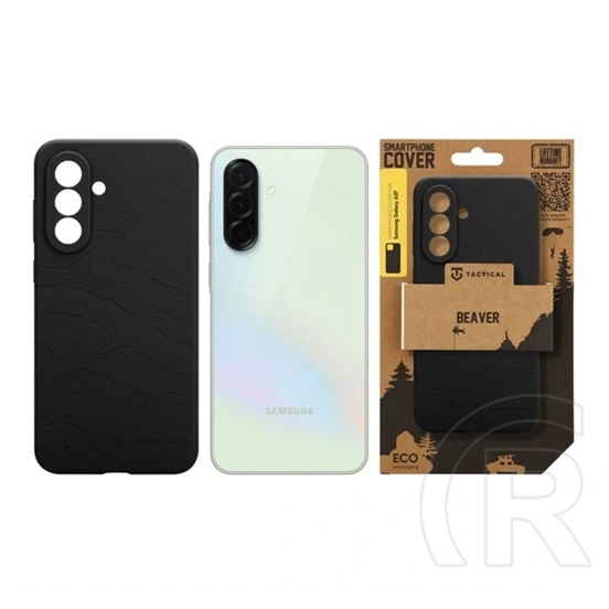 Tactical Samsung A37 5G beaver szilikon telefonvédő (mikrofiber plüss belső, matt, topográfiai minta) fekete