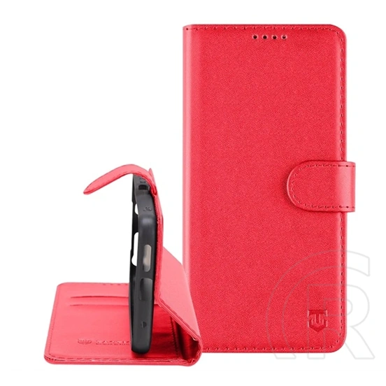 Tactical Samsung A37 5G field notes tok álló, bőr hatású (flip, asztali tartó, bankkártya tartó, prémium) piros