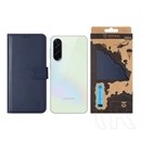 Tactical Samsung A37 5G field notes tok álló, bőr hatású (flip, asztali tartó, bankkártya tartó, prémium) sötétkék