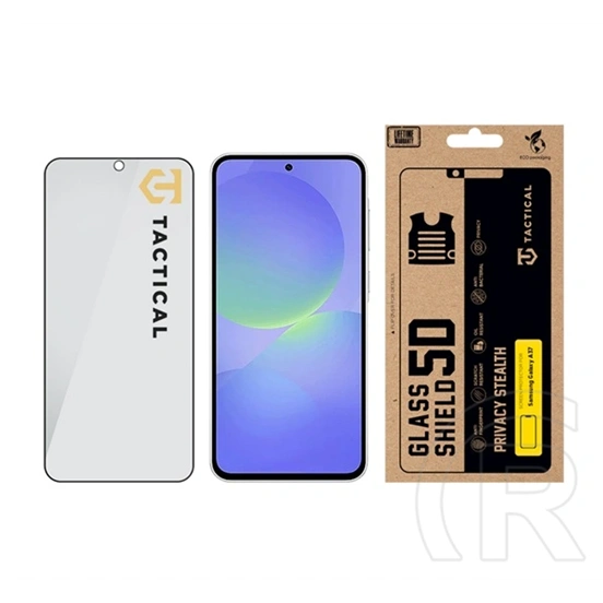 Tactical Samsung A37 5G glass shield privacy stealth 5d képernyővédő üveg (5d, 0.33mm, 9h, betekintés védelem) fekete