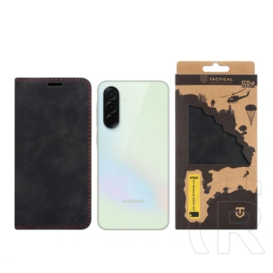 Tactical Samsung A37 5G xproof tok álló, bőr hatású (flip, asztali tartó, koptatott bőr minta, prémium) fekete