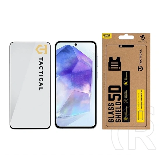 Tactical Samsung A55 5G glass shield 5d képernyővédő üveg (5d, 0.33mm, 9h) fekete