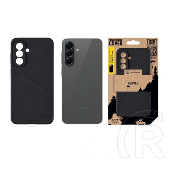 Tactical Samsung A56 5G beaver szilikon telefonvédő (mikrofiber plüss belső, matt, topográfiai minta) fekete