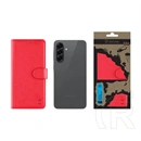 Tactical Samsung A56 5G field notes tok álló, bőr hatású (flip, asztali tartó, bankkártya tartó, prémium) piros