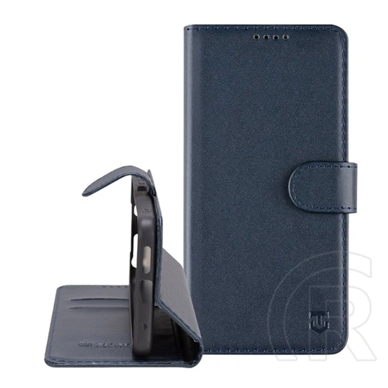 Tactical Samsung A56 5G field notes tok álló, bőr hatású (flip, asztali tartó, bankkártya tartó, prémium) sötétkék