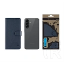 Tactical Samsung A56 5G field notes tok álló, bőr hatású (flip, asztali tartó, bankkártya tartó, prémium) sötétkék