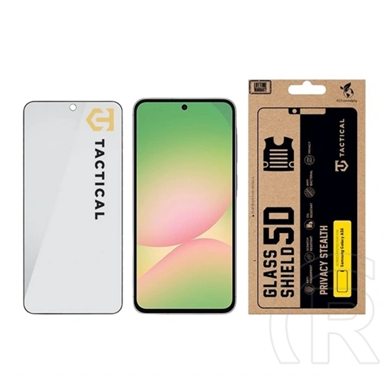 Tactical Samsung A56 5G  glass shield privacy stealth 5d képernyővédő üveg (5d, 0.33mm, 9h, betekintés védelem) fekete