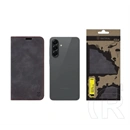 Tactical Samsung A56 5G xproof tok álló, bőr hatású (flip, asztali tartó, koptatott bőr minta, prémium) fekete