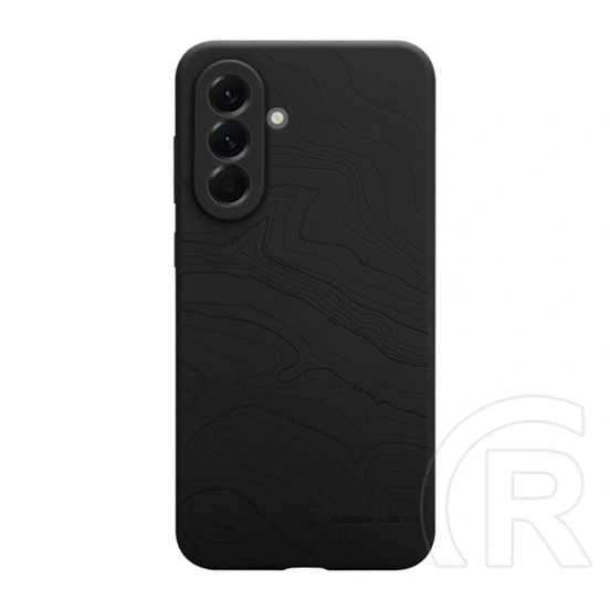 Tactical Samsung A57 5G beaver szilikon telefonvédő (mikrofiber plüss belső, matt, topográfiai minta) fekete